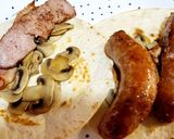 Foto del paso 4 de la receta: Fajitas de butifarra y bacon con champiñones