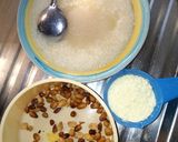 A picture of step 1 of Garri with milk and peanuts.