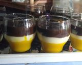 Foto langkah ke 5 dari resep Puding lapis labu tape dan coklat.