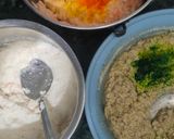 A picture of step 2 of Tiranga Idli.