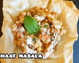 A picture of step 13 of Chana chat in crisp bowl.