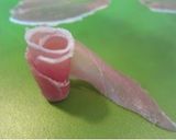 A picture of step 3 of How to Make a Rose with Cured Ham.