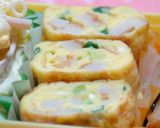 A picture of step 5 of Rolled Omelettes with Chikuwa Fish Cakes and Green Onion for Lunchboxes.