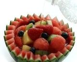 A picture of step 3 of Watermelon Fruit Punch In a Watermelon Bowl.