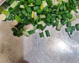 A picture of step 2 of Green onion sabji.
