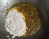 A picture of step 2 of Puri, Aloo Posto, and Halwa.