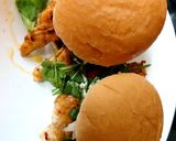 A picture of step 6 of My fried Salt and Pepper seasoned Chicken on a bun. 🥰🥰🥰.