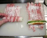 A picture of step 2 of Rolled Chikuwa Fish Stick and Pork Cutlets with Plum, Shiso, and Cheese.