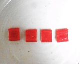 A picture of step 1 of Setsubun Character Bento Crabstick Demons.