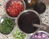 A picture of step 1 of Desi bhel puri.