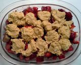 A picture of step 7 of Strawberry Rhubarb Cobbler.