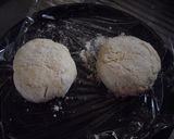 A picture of step 7 of Scone-Style Biscuits in a Microwave and a Frying Pan.