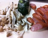 A picture of step 2 of Creamy Pasta with Wiener Sausages and Spinach.