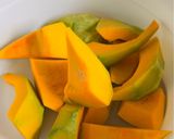 Gambar langkah 1 resipi Masak Lemak Labu Tempe dan Tauhu.