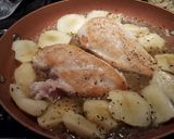 A picture of step 3 of Peaches and chicken.