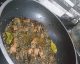 A picture of step 5 of Palak gosht.