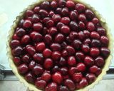 A picture of step 8 of ''Flan aux Cerises' Cherry Tart.