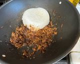 A picture of step 1 of Left Over Pork Adobo Fried Rice.