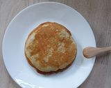 A picture of step 11 of Banana pancake (no milk/ no egg) with sourdough starter discard.