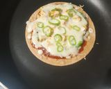 A picture of step 7 of No bake no Yeast three cheese pizza.