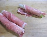 A picture of step 2 of Sweet and Sour Pork Wraps with Japanese Leeks.