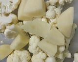 A picture of step 1 of Gobi aloo masala.