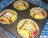 A picture of step 5 of Easy Peach Tarts.