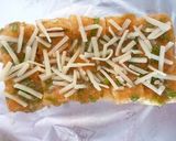 A picture of step 3 of Aburaage and Leek with Miso and Cheese Snack.