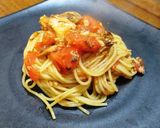 A picture of step 5 of Super Quick Canned Boiled Mackerel & Tomato Spaghetti.
