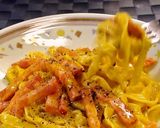 A picture of step 12 of Pasta Carbonara.