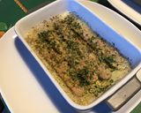 Une image de l'étape 8 de Saucisses fumées gratinées pecorino, persil et tête de moine.
