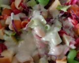 A picture of step 3 of Rainbow pasta salad.