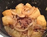 A picture of step 10 of Waterless Nikujaga (Simmered Meat and Potatoes) in a Staub Cocotte.