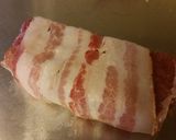 A picture of step 3 of Brown sugar bacon wrapped pork chops.