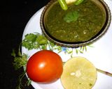 A picture of step 2 of Teekhi chatpati chutney hare dhaniye ki.