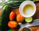 A picture of step 1 of Cucumber salsa🥒🍅🍋.