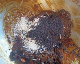 A picture of step 2 of Black Sesame Coconut Chikki.
