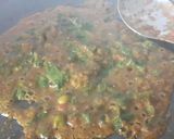 A picture of step 3 of Sai bhaji, rice.