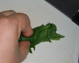 A picture of step 1 of Cucumbers with Shiso and Mayonnaise Dip.