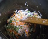 A picture of step 1 of Egg veg fried rice.