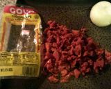 A picture of step 2 of Oh so goood, Spanish Rice with Chorizo.