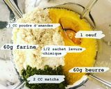Une image de l'étape 1 de Madeleine au thé matcha #healthy🍵.