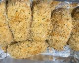 A picture of step 8 of Chicken Cordon Bleu.