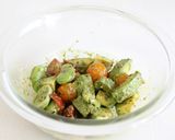 A picture of step 8 of Fava Beans, Avocado and Tomatoes in Basil Sauce.
