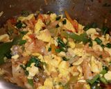 A picture of step 3 of Saltfish and ackee.
