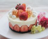 A picture of step 10 of Fraisier Style No-bake Cheesecake.