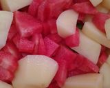 A picture of step 1 of Gajar aloo.