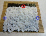 A picture of step 4 of Salad Roll (with rolling instructions).