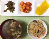 Foto langkah ke 3 dari resep Okowa Ayam  (nasi ketan tim ayam ala jepang) versi rice cooker.