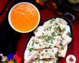 A picture of step 6 of Idada (white dhokla).